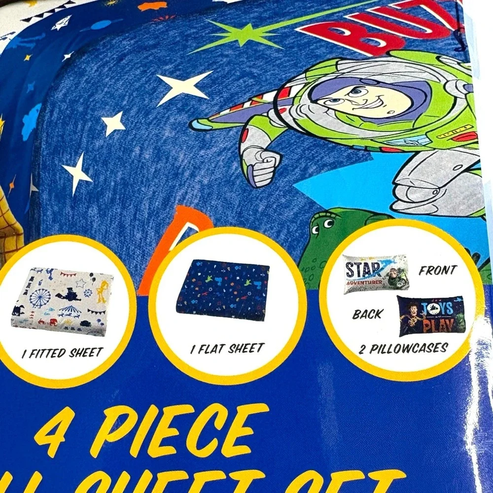 Disney Pixar Toy Story 4‎ Full Sheet Set 4 Piece Microfiber Woody Buzz Lightyear